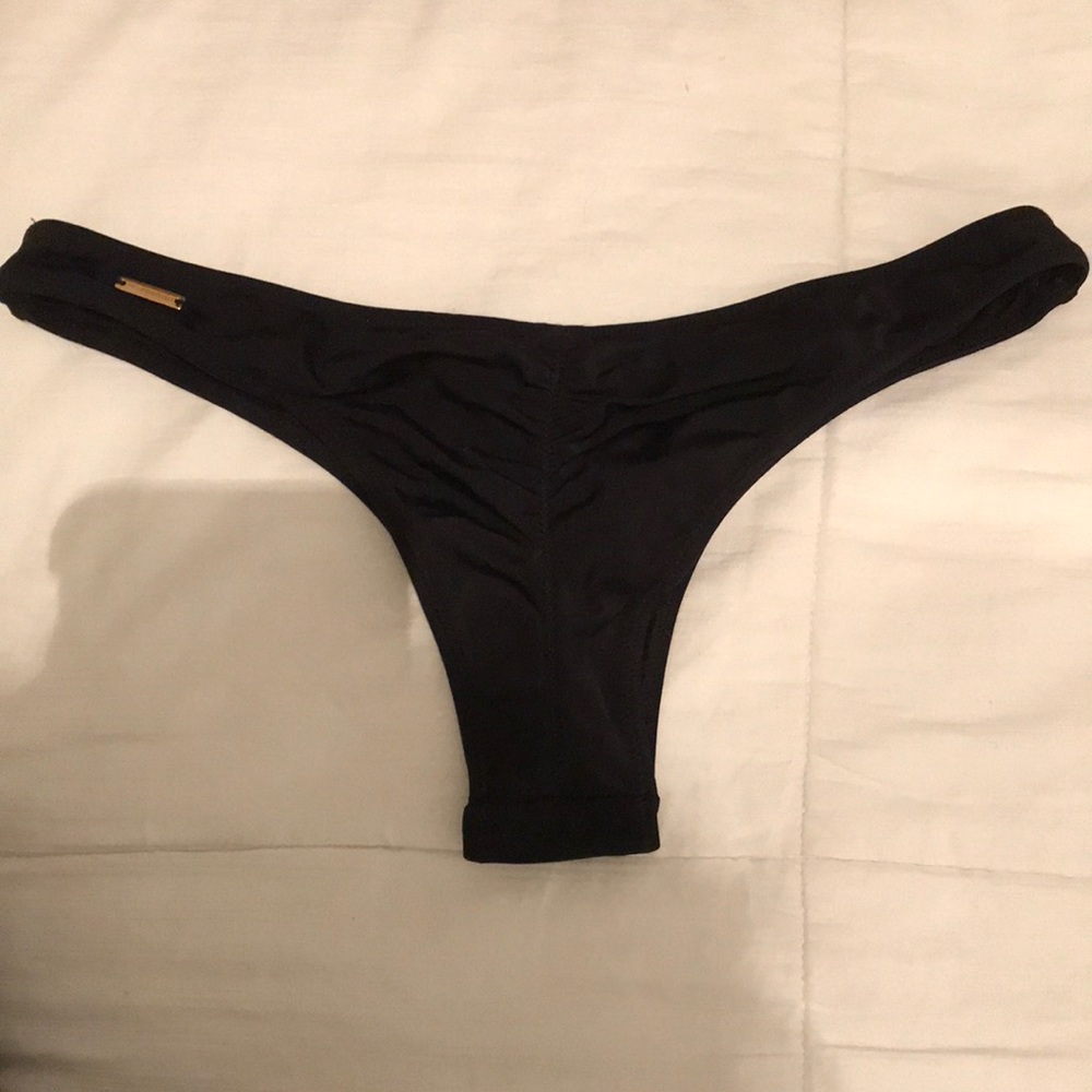 bunchy thong VS swimsuit bottoms black